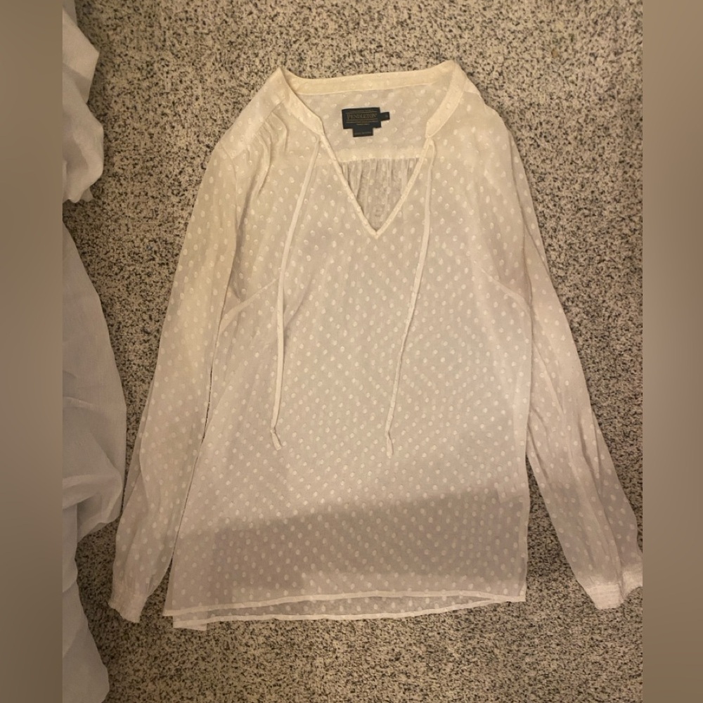 Cream Polka Dot Blouse